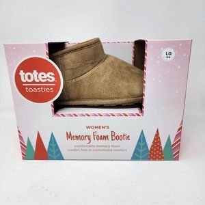 Totes Toasties Women’s Large‎ Size 8-9 Memory Foam Bootie Desert Beige New